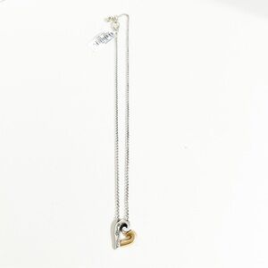 NWT Brighton Love Forever Two Tone Silver Plated Heart Pendant Necklace Lobster